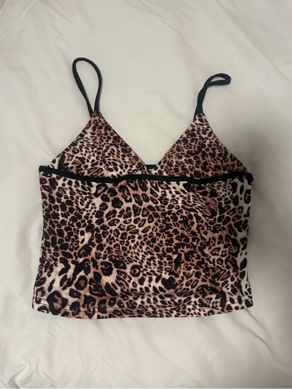 Leopard Print Spaghetti Strap Cami Top